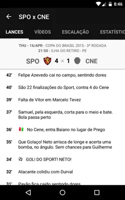 Sport android App screenshot 2